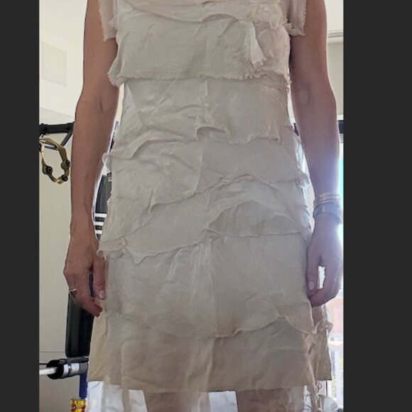 White/Off White Layered Dress - Picture 5 of 6